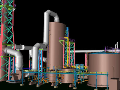 3D model of scrubbing system