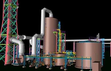 3D model of scrubbing system