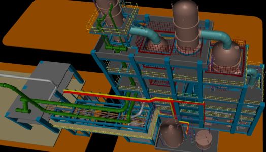 3D model of the site with all the major equipment’s
