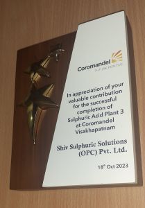 Appreciation Plaque received from the client
