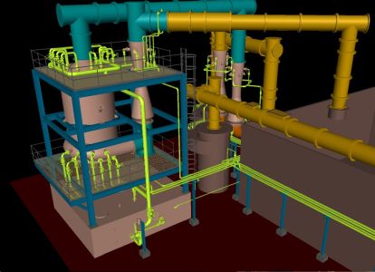 Closeup view of the scrubbing system in the 3D modelling software